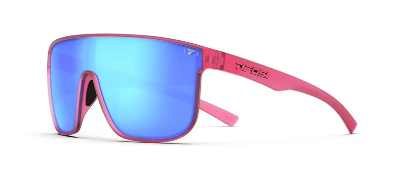 Tifosi Sanctum XL Matte Crystal Pink Frame - Smoke Tint with Sky Blue Mirror-2
