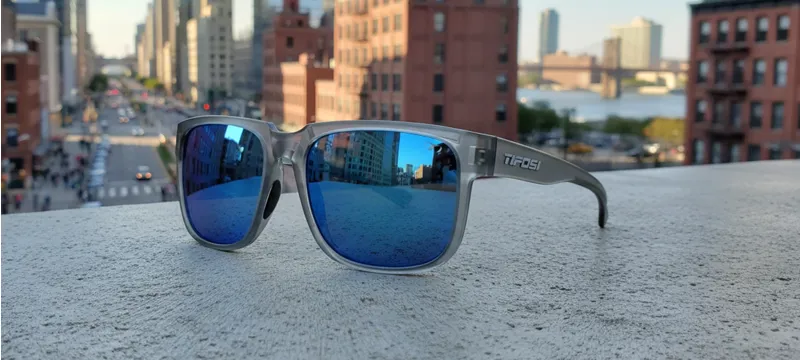 Tifosi Shumo Sunglasses in Crystal Smoke Colbalt Blue Mirror-3