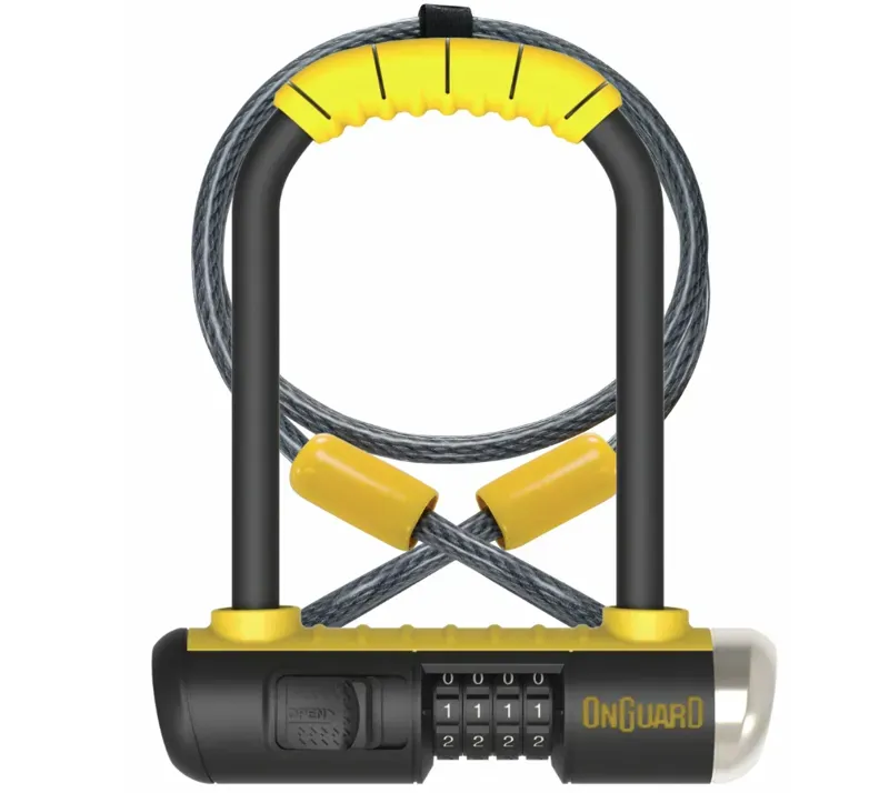 OnGuard Combo DT 8012C 13mm 4.5x9-inch U-lock in Black/Yellow