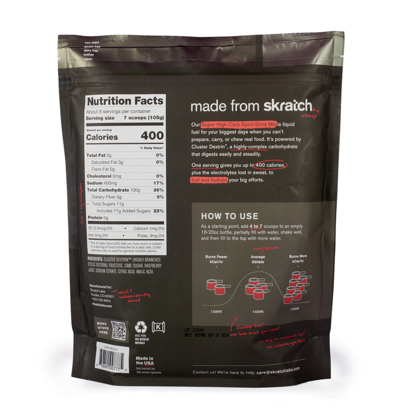 Skratch Super High-Carb Sport Drink Mix: Various Flavors - 840g / 8-Servings-2