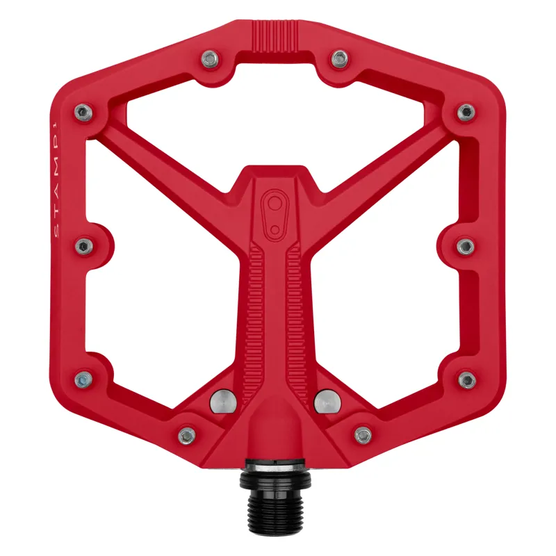 CrankBrothers Stamp 1 V2 Pedals: Red - Size LG 