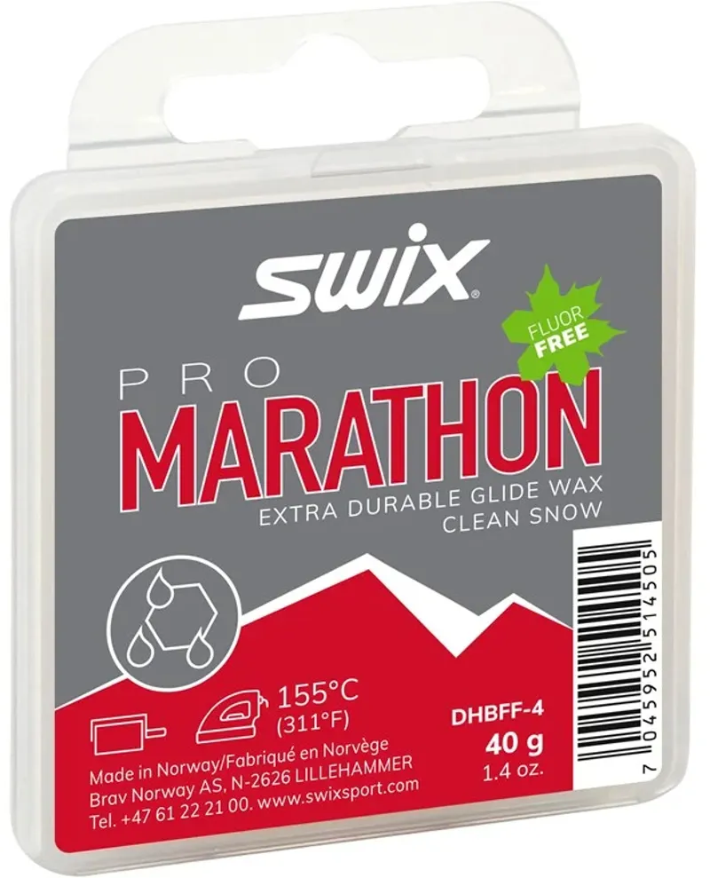 Swix Pure Marathon Black Fluor-Free  Wax - 40g