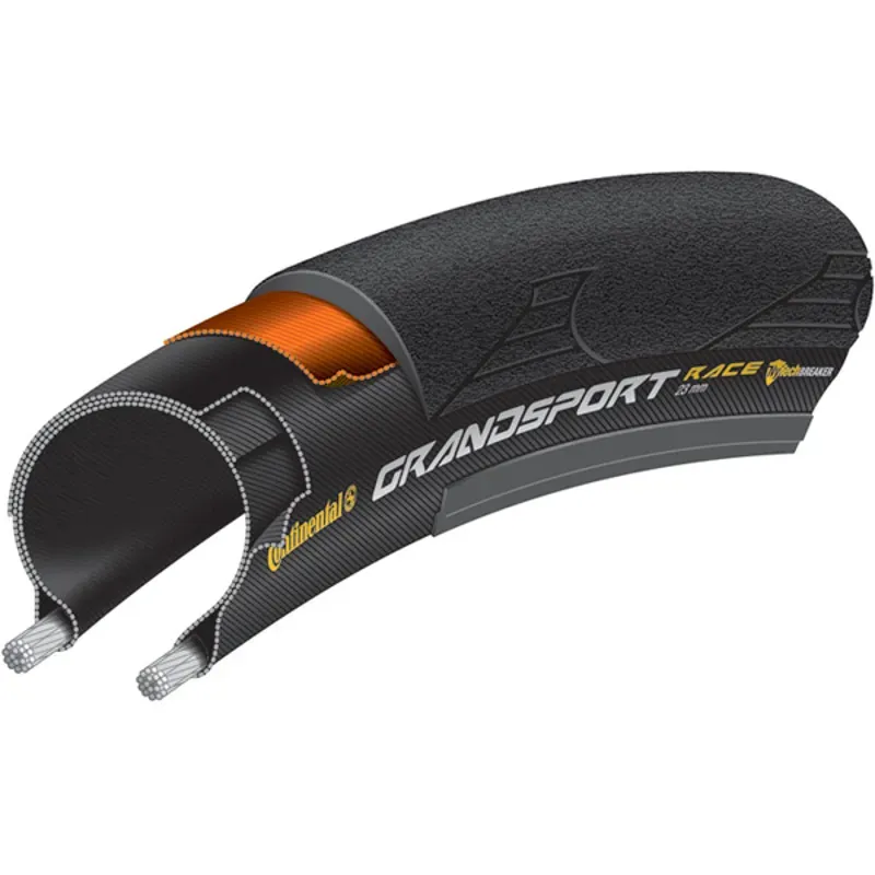 Continental Grand Sport Race Tire - 700 X 23 Clincher Folding Black BlackChili PureGrip NyTech 