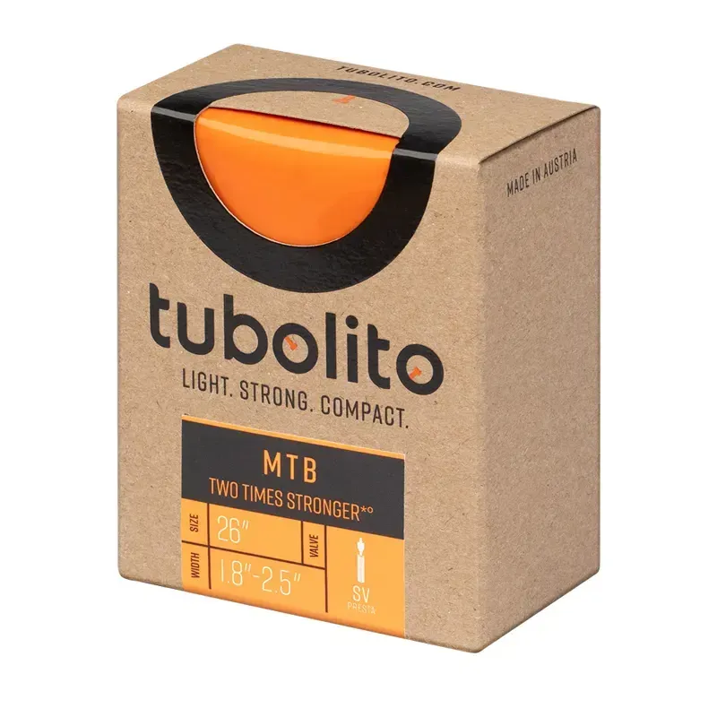 Tubolito Tubo 42mm 26x1.8/2.5-inch Presta Valve MTB Tube in Orange 