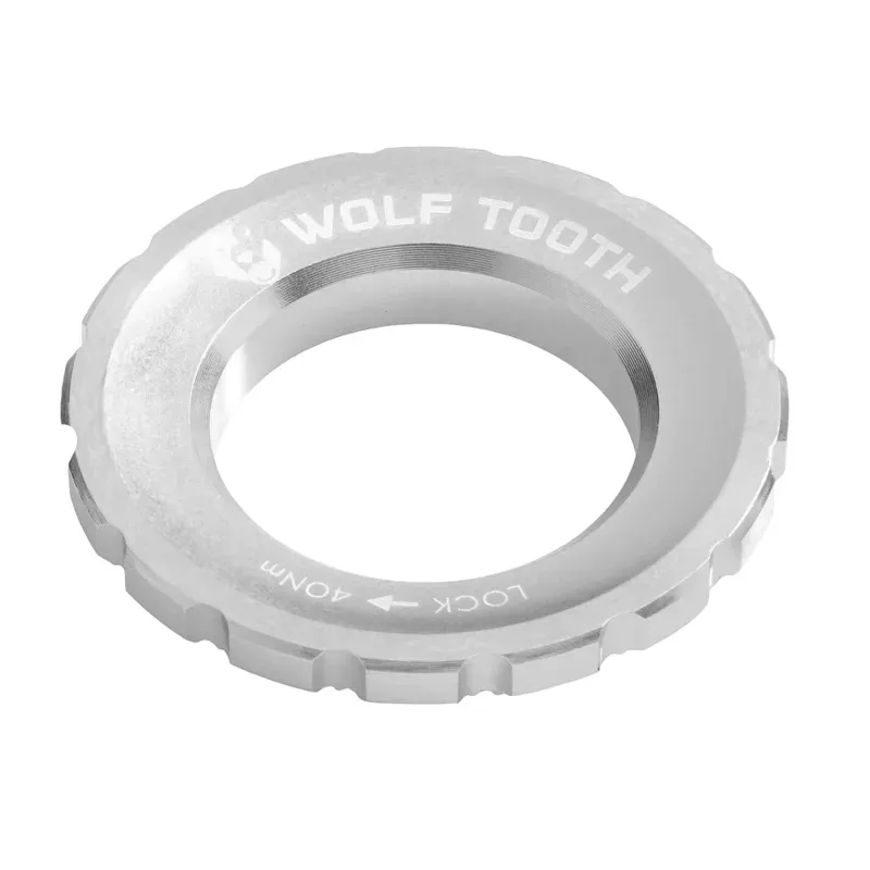 Wolf Tooth Centrelock External Spline Rotor Lockring in Raw Silver